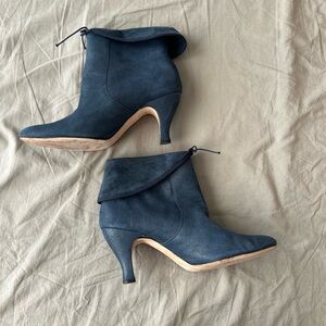 Repetto Blue Ankle Booties suede heels size EU 40 US 9